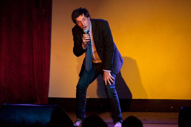 Michael Showalter reading from his book at the Bell House on Sunday night